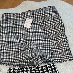 Black and white tie up skirt with shorts underneath!